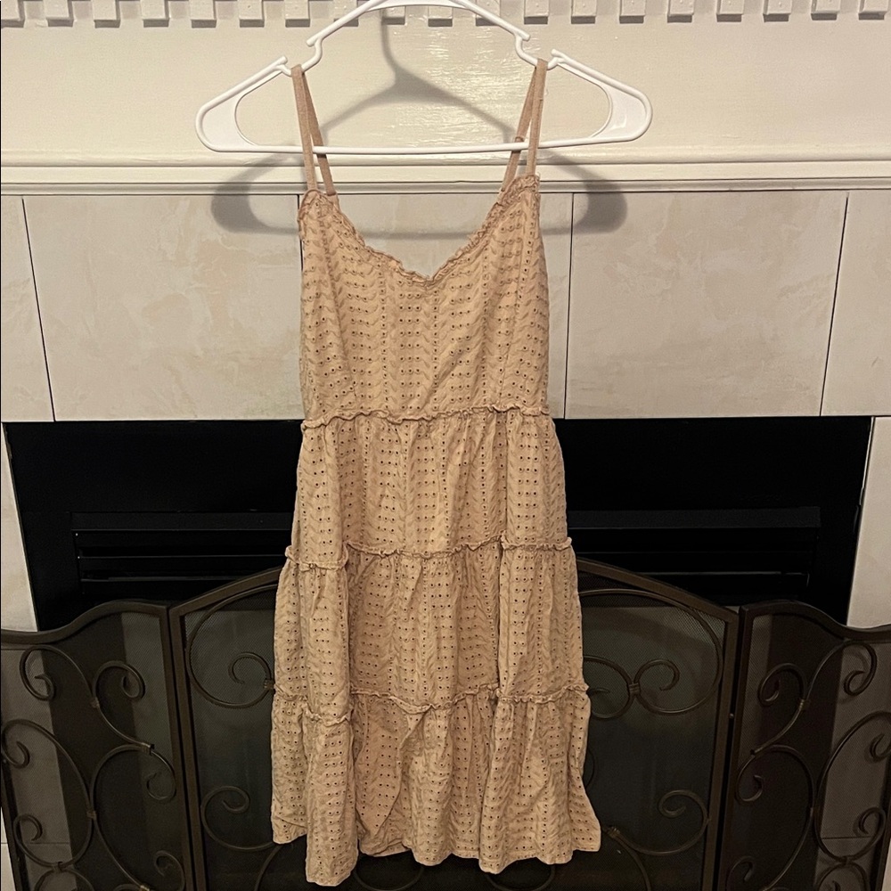 Chic Tan Sleeveless Mini Dress